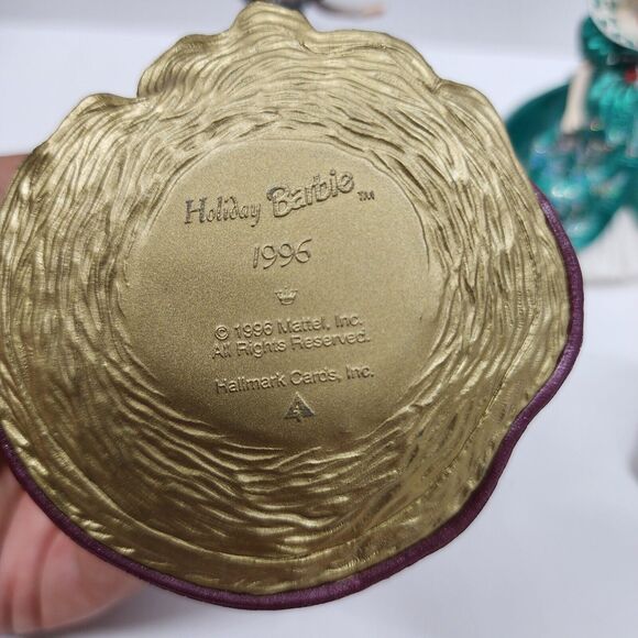 Hallmark Barbie Doll Lot 7 Christmas Ornaments Holiday Bride Fancy Dresses - Picture 9 of 16